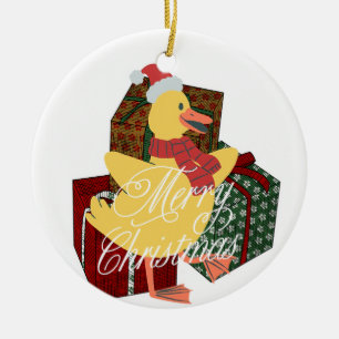 Ornamento De Cerâmica Natal Duck