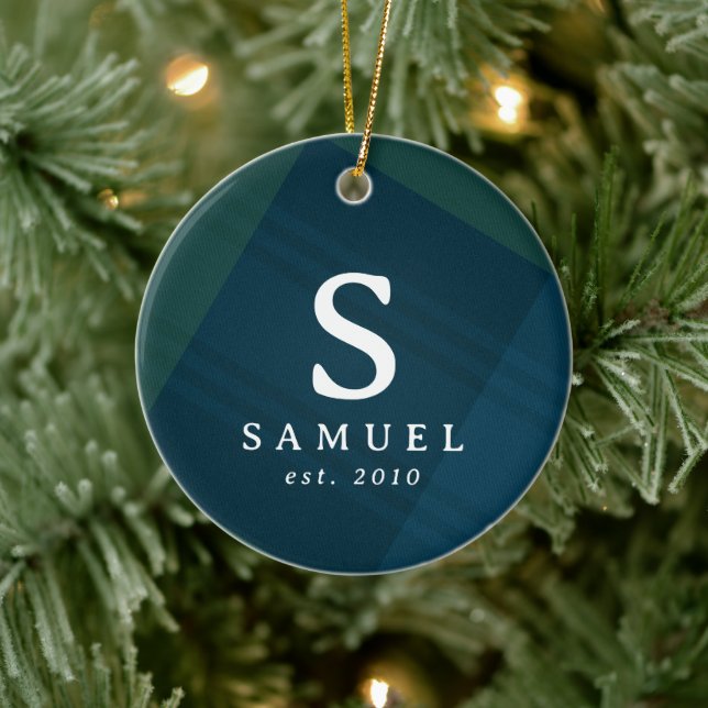 Ornamento De Cerâmica Natal elegante da xadrez clássica (Árvore)