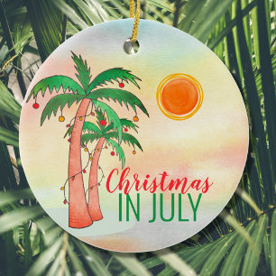 Ornamento De Cerâmica Natal em julho Cerâmica Ornament