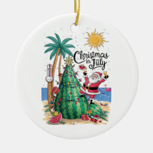 Ornamento De Cerâmica Natal em Julho Melancia Árvore de Natal Papai Noel