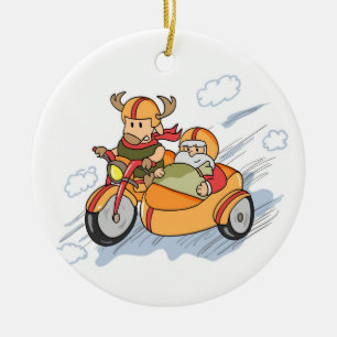 Ornamento De Cerâmica Natal engraçado, o trenó do papai noel promovido