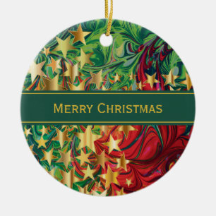 Ornamento De Cerâmica NATAL ESTRELAS ESTAR Vermelho Personalizado Falso