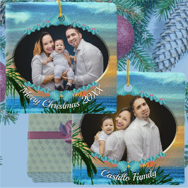 Ornamento De Cerâmica Natal familiar Puerto Sunset 1557