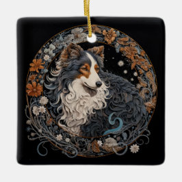 Ornamento De Cerâmica Natal Fantasy Sheltie