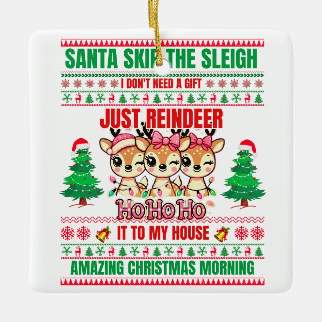 Ornamento De Cerâmica Natal Feliz Natal Para Rebeldes-Presentes (Frente)