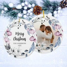 Natal Floral Elegante com Foto Personalizada