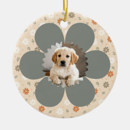 Ornamento De Cerâmica Natal Florido e Fofo de Fazenda