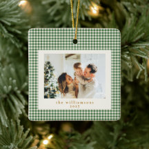 Natal Foto Personalizada Xadrez Ginga Verde Fofo