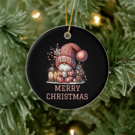 Ornamento De Cerâmica Natal Gnome Fofo de Natal