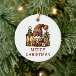 Ornamento De Cerâmica Natal Gnome Fofo de Natal