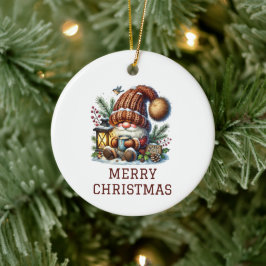 Ornamento De Cerâmica Natal Gnome Fofo de Natal