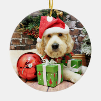 Ornamento De Cerâmica Natal - GoldenDoodle - GUS