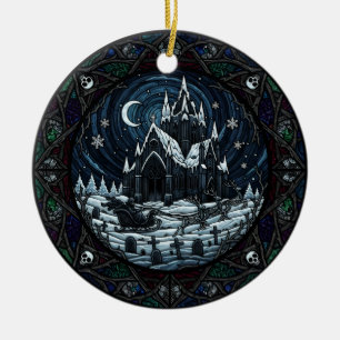 Ornamento De Cerâmica Natal Gótico Cemitério Papai Noel