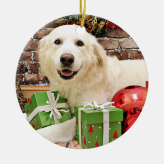 Ornamento De Cerâmica Natal - grandes Pyrenees Labrador X - Ginny