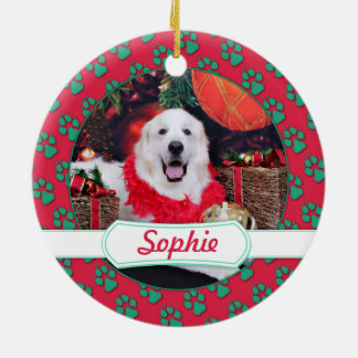 Ornamento De Cerâmica Natal - grandes Pyrenees - Sophie