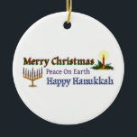 Ornamento De Cerâmica Natal Hanukkah<br><div class="desc">Enfeite especial, presente de excelente!</div>