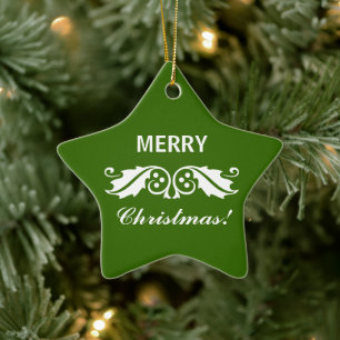 Ornamento De Cerâmica Natal Holly Folhas