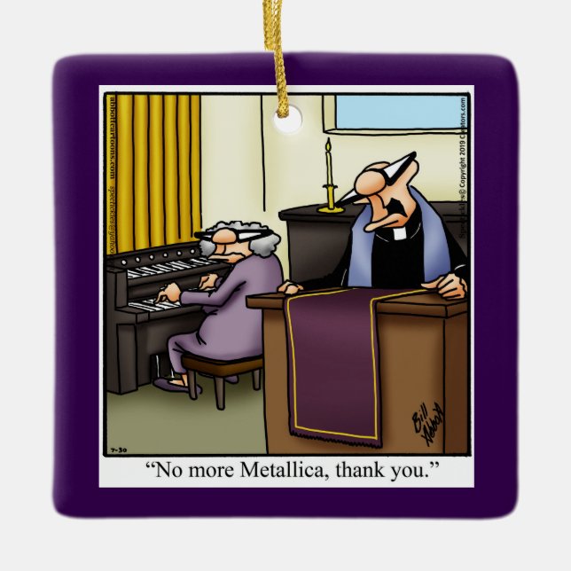 Ornamento De Cerâmica Natal Humor da Igreja Hilariante (Frente)