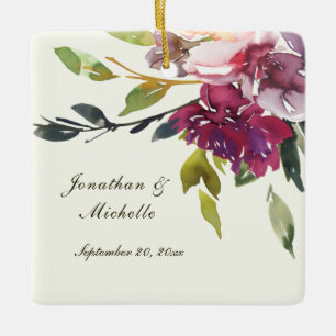 Ornamento De Cerâmica Natal Inspirador de Casamento Personalizado
