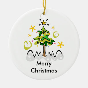 Ornamento De Cerâmica Natal inter-religioso e Hanukkah