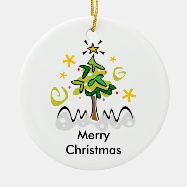 Ornamento De Cerâmica Natal inter-religioso e Hanukkah (Frente)