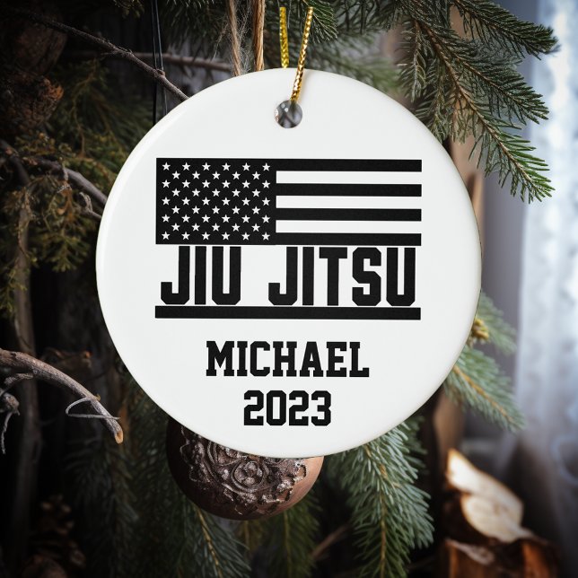 Ornamento De Cerâmica Natal Jiu Jitsu Personalizado (Criador carregado)