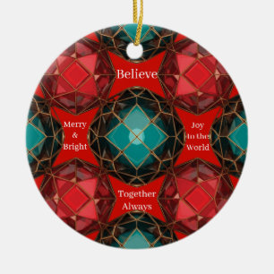 Ornamento De Cerâmica Natal Joia Kaleidoscópio