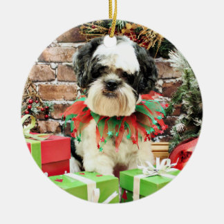 Ornamento De Cerâmica Natal - Lhasa Apso - Parker