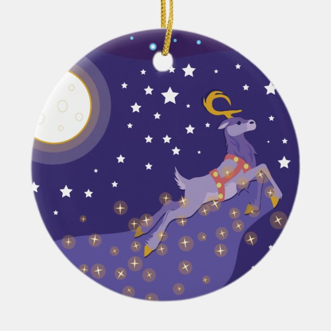 Ornamento De Cerâmica Natal mágico (Frente)