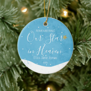 Ornamento De Cerâmica Natal memorial para sempre em nossos corações perd