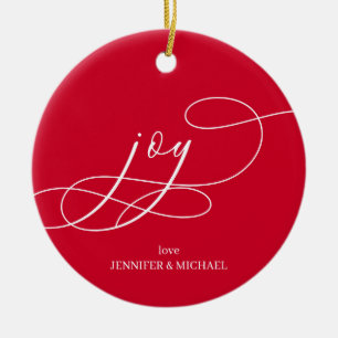 Ornamento De Cerâmica Natal Minimal Joy