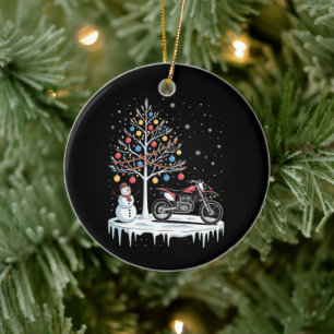Ornamento De Cerâmica Natal Moto de Terra Motocicleta Boneco de Neve Árv
