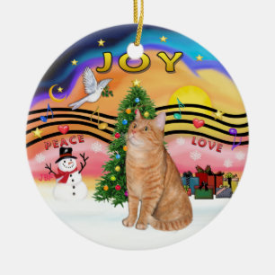 Ornamento De Cerâmica Natal Music 2 - Tabby cat 40
