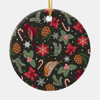 Ornamento De Cerâmica Natal Natural Ditsy