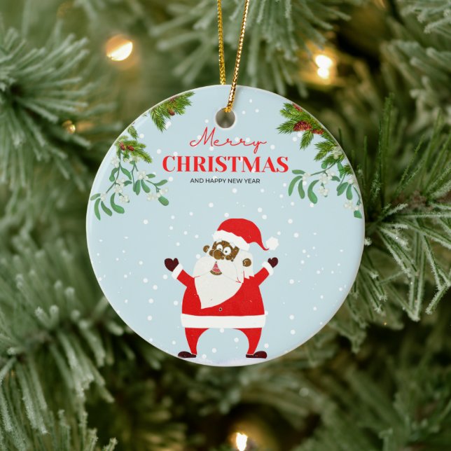 Ornamento De Cerâmica Natal negro afro-americano (Árvore)