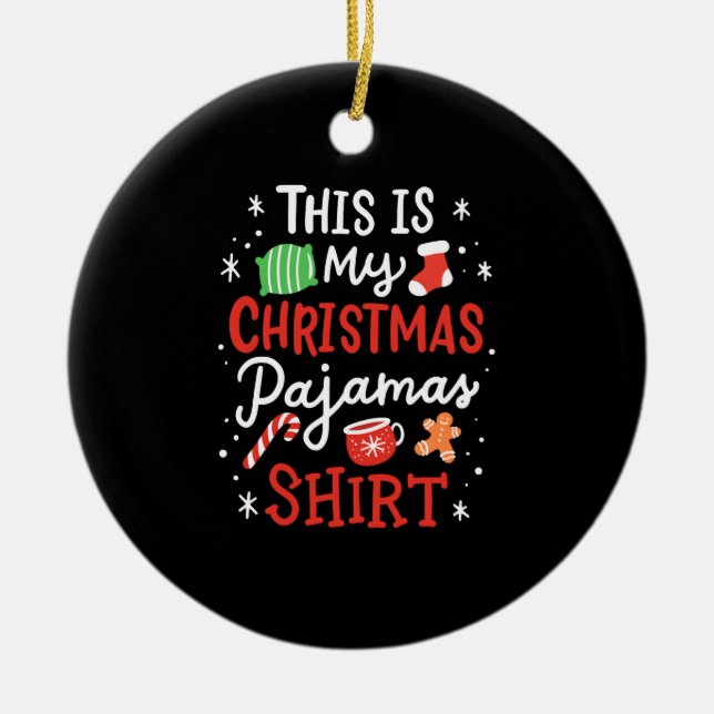Ornamento De Cerâmica Natal Pajama (Frente)