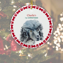 Natal para Miniatura Poodle Personalizada Watercol