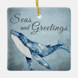 Ornamento De Cerâmica Natal para o Mar Personalizado e Saudações