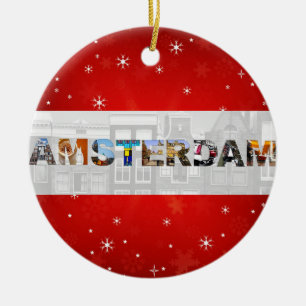 Ornamento De Cerâmica Natal para o Viagem de Amsterdã nos Países Baixo