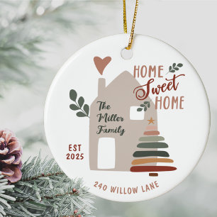 Ornamento De Cerâmica Natal Personalizado Casa Nova Feliz Lar