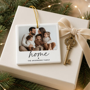 Ornamento De Cerâmica Natal Personalizado com Foto da Família em Casa