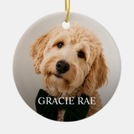 Ornamento De Cerâmica Natal Personalizado com Foto de Animal de Estimaçã
