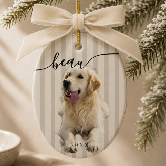 Ornamento De Cerâmica Natal Personalizado com Foto de Pet