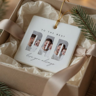 Ornamento De Cerâmica Natal Personalizado com Foto do Papai   Melhor Pap