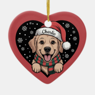 Ornamento De Cerâmica Natal Personalizado com Nome de Pet