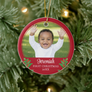 ORNAMENTO DE CERÂMICA NATAL PERSONALIZADO DA CRIANÇA
