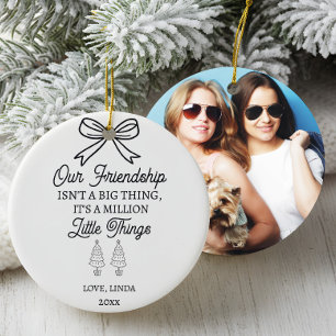 Ornamento De Cerâmica Natal Personalizado da nossa Cotação de Amizade