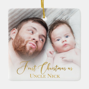 Ornamento De Cerâmica Natal Personalizado De 1rua Como Script Dourado De