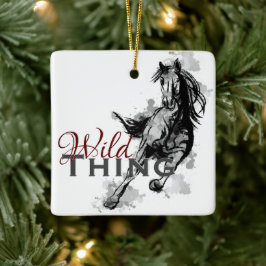 Ornamento De Cerâmica Natal personalizado de Galoping Horse