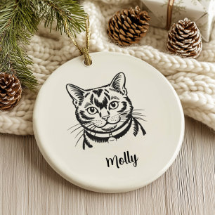 Ornamento De Cerâmica Natal Personalizado de Gato Bombay